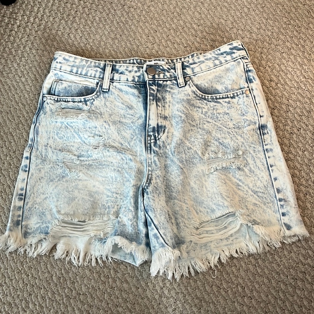 BP acid wash denim shorts